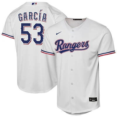 Maillot de joueur Nike Adolis Garcia blanc Texas Rangers Home Replica 2.0 pour jeune
