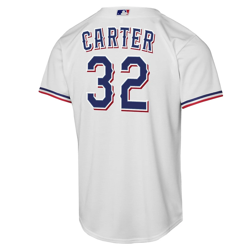 Maillot de joueur Nike Evan Carter blanc Texas Rangers Home Replica 2.0 pour jeune