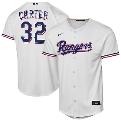 Maillot de joueur Nike Evan Carter blanc Texas Rangers Home Replica 2.0 pour jeune