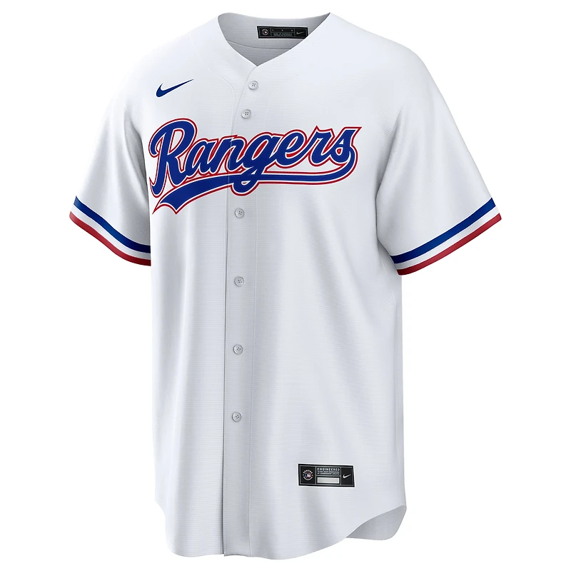 Maillot Nike Ezequiel Duran blanc pour jeune, réplique à domicile des Texas Rangers