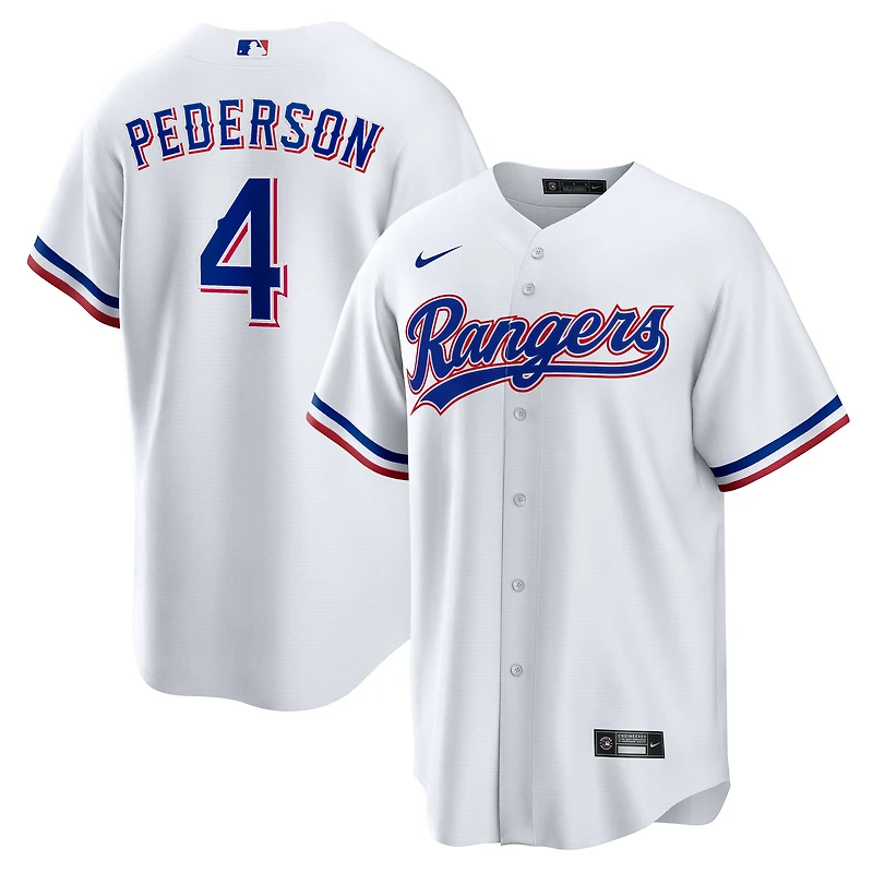 Maillot Nike JOC Pederson blanc pour jeune, réplique à domicile des Texas Rangers