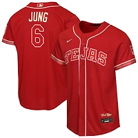 Maillot Nike Josh Jung rouge des Texas Rangers 2026 City Connect Stadium pour enfant