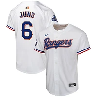 Maillot de joueur Nike Josh Jung blanc Texas Rangers 2024 Gold Collection Limited pour jeune