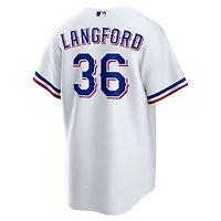 Maillot Nike Wyatt Langford blanc réplique domicile des Texas Rangers pour jeunes