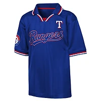 T-shirt à col mode Y2 Tech Stadium bleu Outerstuff pour jeunes Texas Rangers