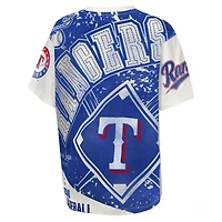 T-shirt Outerstuff Cream Youth Texas Rangers Big League Top Player Bold All-Over Print