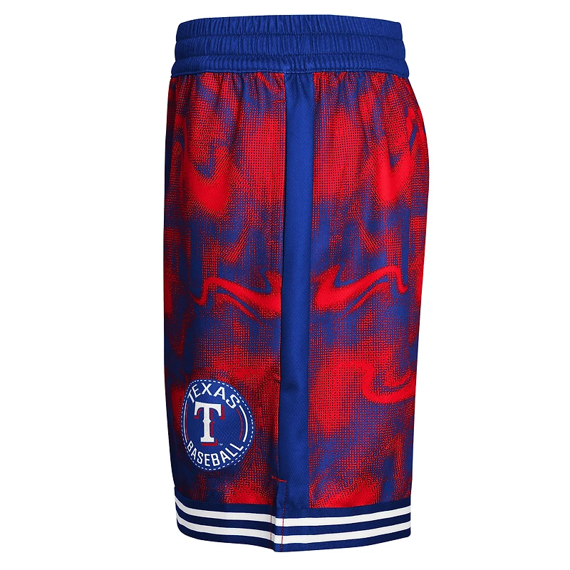 Short de voltigeur Texas Rangers Royal/Rouge pour jeunes