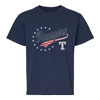 T-shirt américain Texas Rangers bleu marine pour jeunes, doux comme un raisin