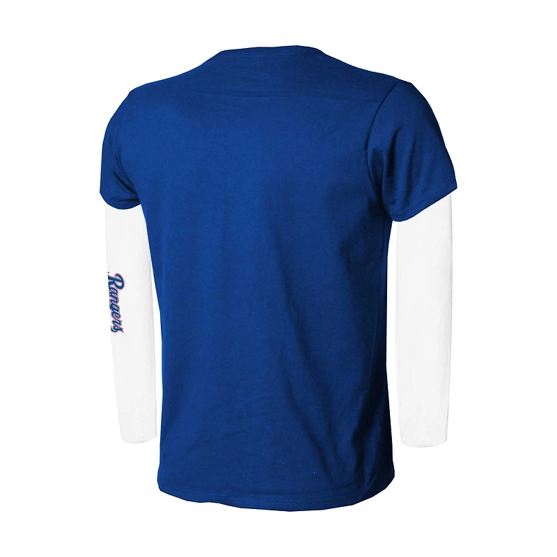 Ensemble de t-shirts combinés Texas Rangers Royal/White Stitches pour jeunes
