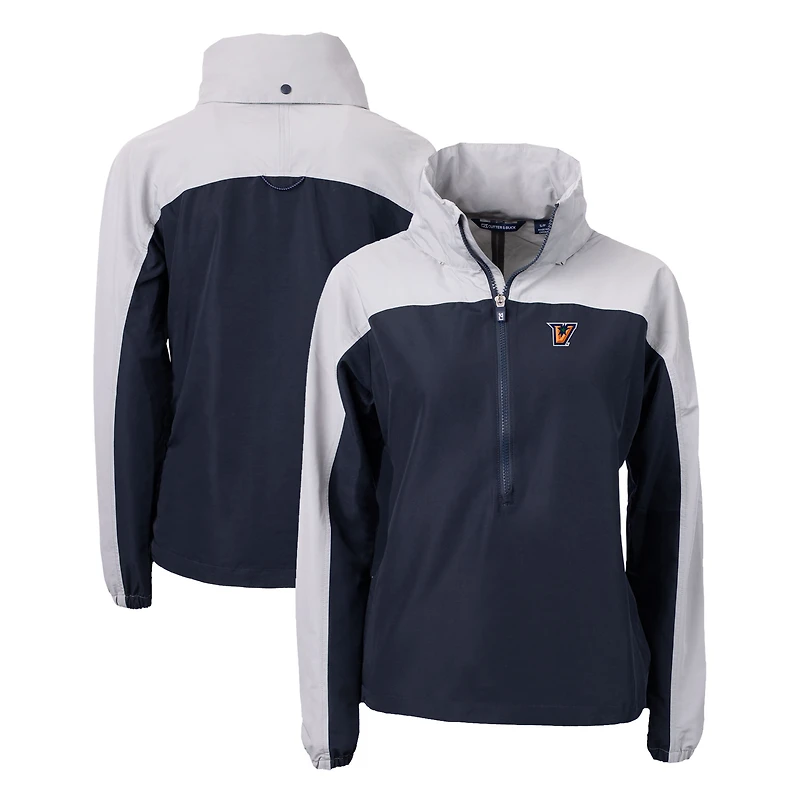 Women's Cutter & Buck Navy Texas-Rio Grande Valley Vaqueros Charter Eco Recycled Half-Zip Anorak Jacket