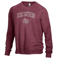 Men's Alternative Apparel Heathered Maroon Texas Southern Tigers The Champ Raglan Pullover Sweatshirt