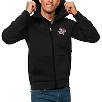 Men's Antigua Black Texas Southern Tigers Protect Full-Zip Hoodie