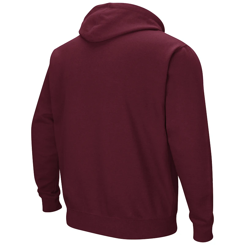 Sweat à capuche Colosseum bordeaux Texas Southern Tigers pour homme, avec logo et arche.