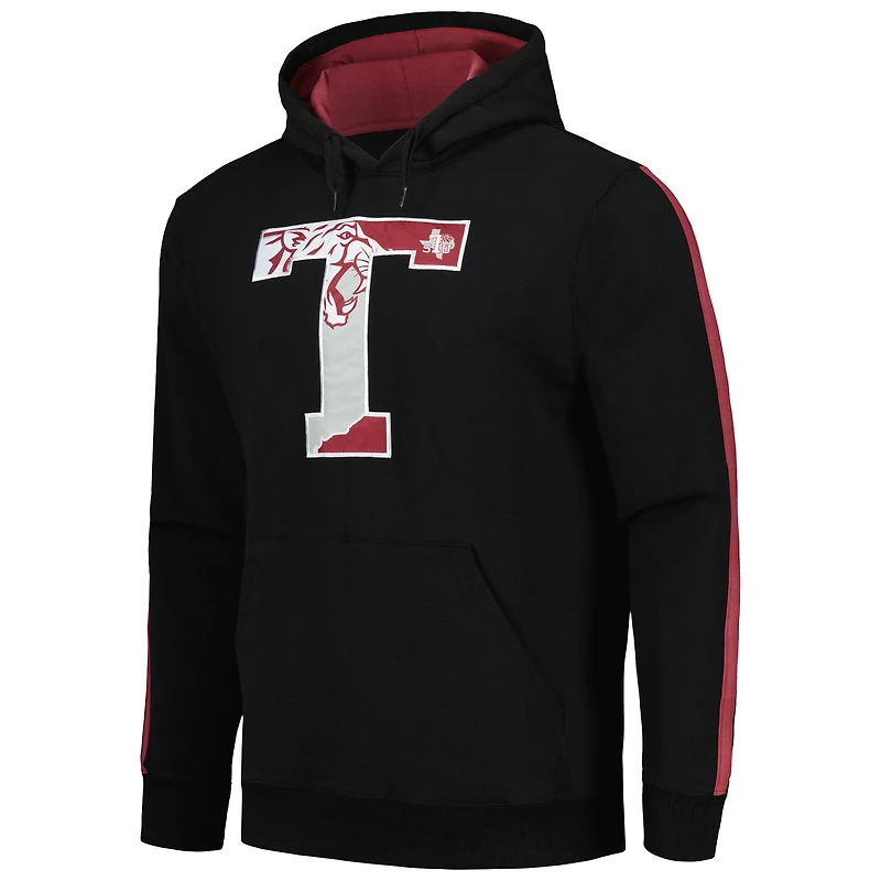 Sweat à capuche rayures surdimensionnées FISLL noir Texas Southern Tigers pour hommes