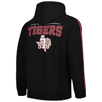 Sweat à capuche rayures surdimensionnées FISLL noir Texas Southern Tigers pour hommes