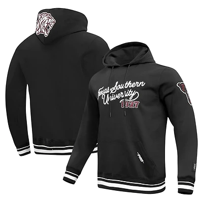 Men's Pro Standard Black Texas Southern Tigers Vintage Varsity Pullover Hoodie