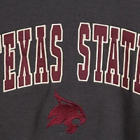 Men's Colosseum Charcoal Texas State Bobcats Arch & Logo Crew Neck Sweatshirt