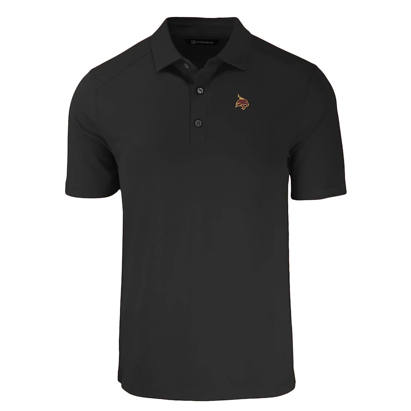 Men's Cutter & Buck Black Texas State Bobcats Forge Eco Stretch Recycled Polo