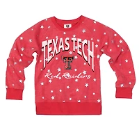 Sweat-shirt à capuche rouge Wes & Willy Red des Texas Tech Raiders avec étoiles scintillantes inversées