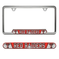 Cadre de plaque d'immatriculation en relief des Red Raiders de Texas Tech
