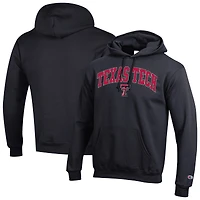 Sweat à capuche logo Arch Over pour homme Champion Black Texas Tech Red Raiders