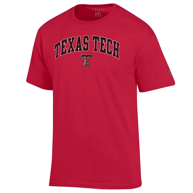 T-shirt rouge Champion pour homme Texas Tech Red Raiders avec logo Arch Over