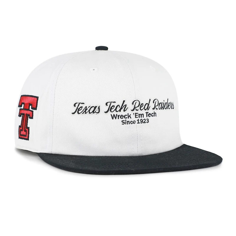 Men's '47 White/Red Texas Tech Red Raiders Script Stack Relaxed Captain Adjustable Hat