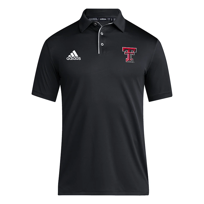 Men's adidas Black Texas Tech Red Raiders 2024 Coaches AEROREADY Polo