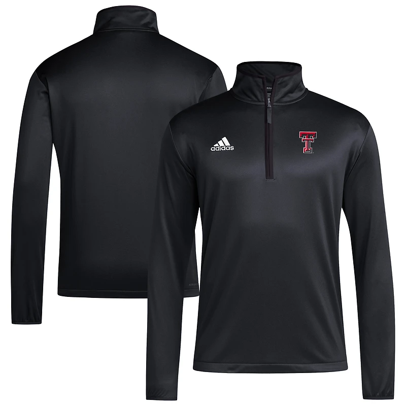 Veste à quart de zip adidas Texas Tech Red Raiders 2024 Coaches Sidelines AEROREADY pour homme rouge