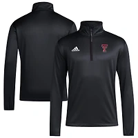 Veste à quart de zip adidas Texas Tech Red Raiders 2024 Coaches Sidelines AEROREADY pour homme rouge