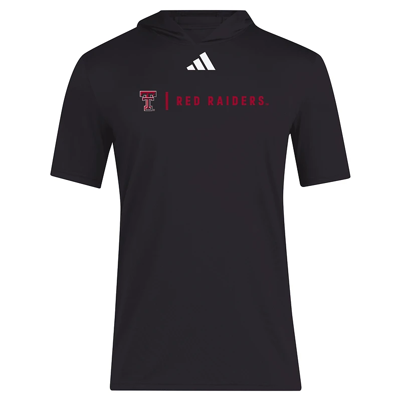 T-shirt à capuche d'entraînement Sideline noir Texas Tech Red Raiders 2024 pour homme adidas