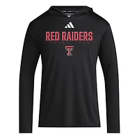 T-shirt à capuche et manches longues adidas Texas Tech Red Raiders 2025 AEROREADY Sideline Training pour homme