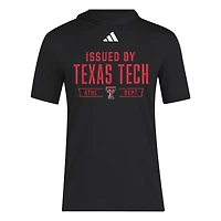 T-shirt d'entraînement à capuche adidas noir Texas Tech Red Raiders 2025 AREOREADY pour homme