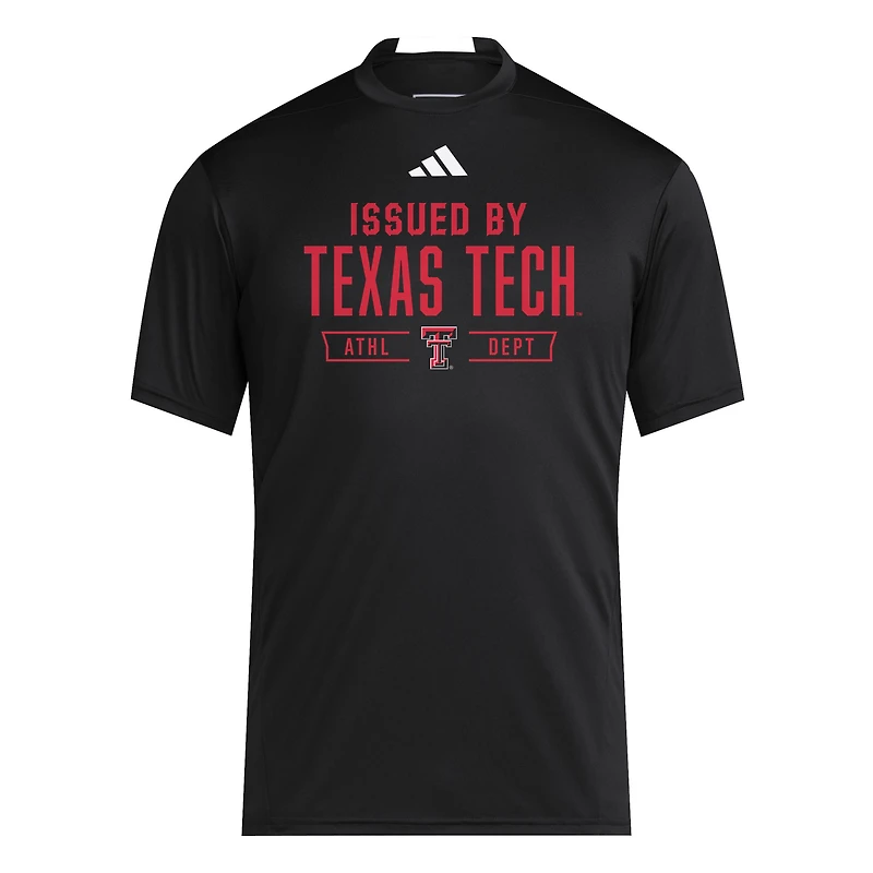 T-shirt d'entraînement adidas noir Texas Tech Red Raiders 2025 pour homme