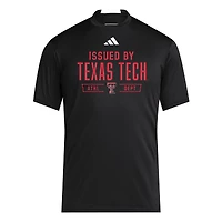 T-shirt d'entraînement adidas noir Texas Tech Red Raiders 2025 pour homme
