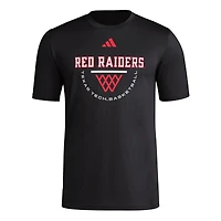 Men's adidas Black Texas Tech Red Raiders Basketball Practice Net Arch Pregame T-Shirt