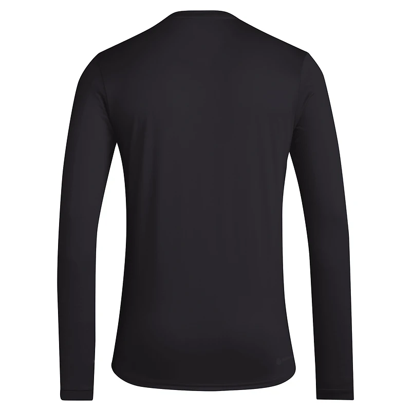 T-shirt à manches longues pour hommes adidas Texas Tech Red Raiders Locker Football Pre-Game AEROREADY