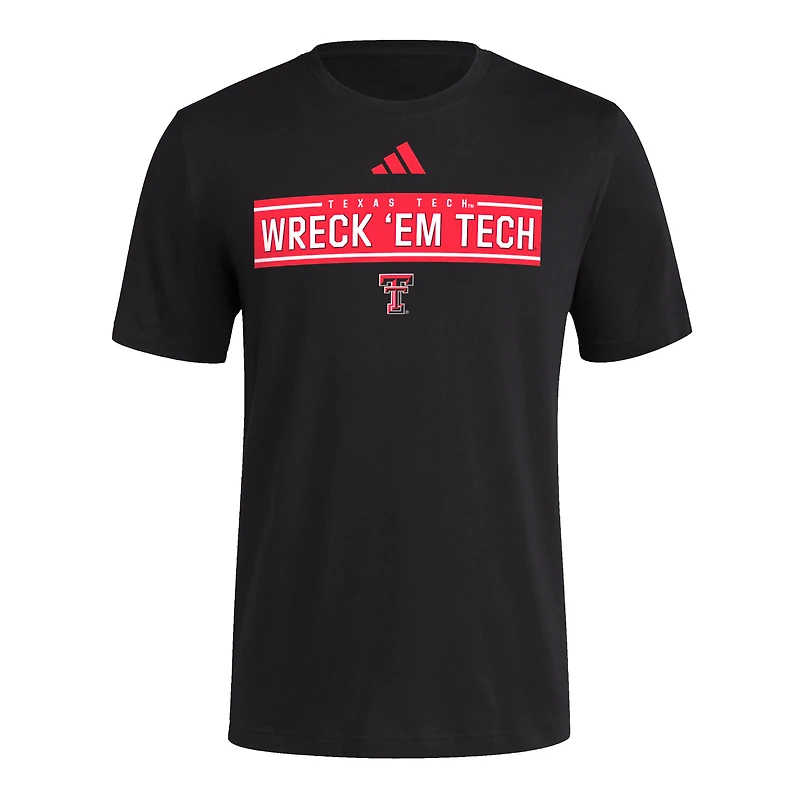 Men's adidas Black Texas Tech Red Raiders Locker Slogan Pre-Game T-Shirt