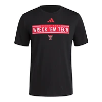 Men's adidas Black Texas Tech Red Raiders Locker Slogan Pre-Game T-Shirt