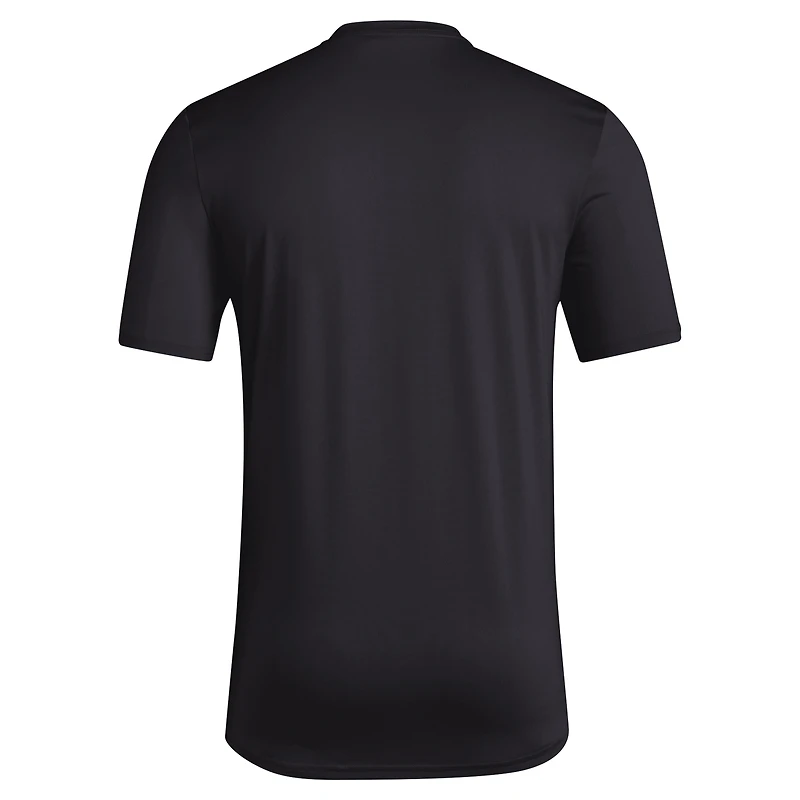 Men's adidas Black Texas Tech Red Raiders Locker Trilateral Pre-Game AEROREADY T-Shirt