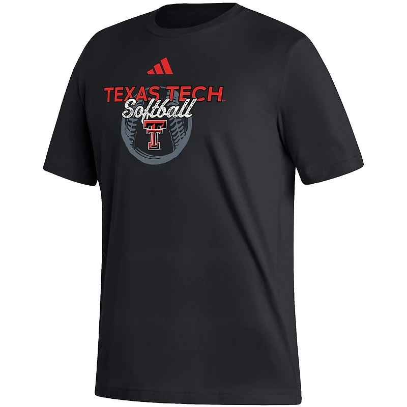 Men's adidas Black Texas Tech Red Raiders Softball Fresh T-Shirt