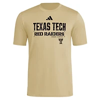 Men's adidas  Natural Texas Tech Red Raiders 2025 Military Appreciation Pre-Game AEROREADY T-Shirt