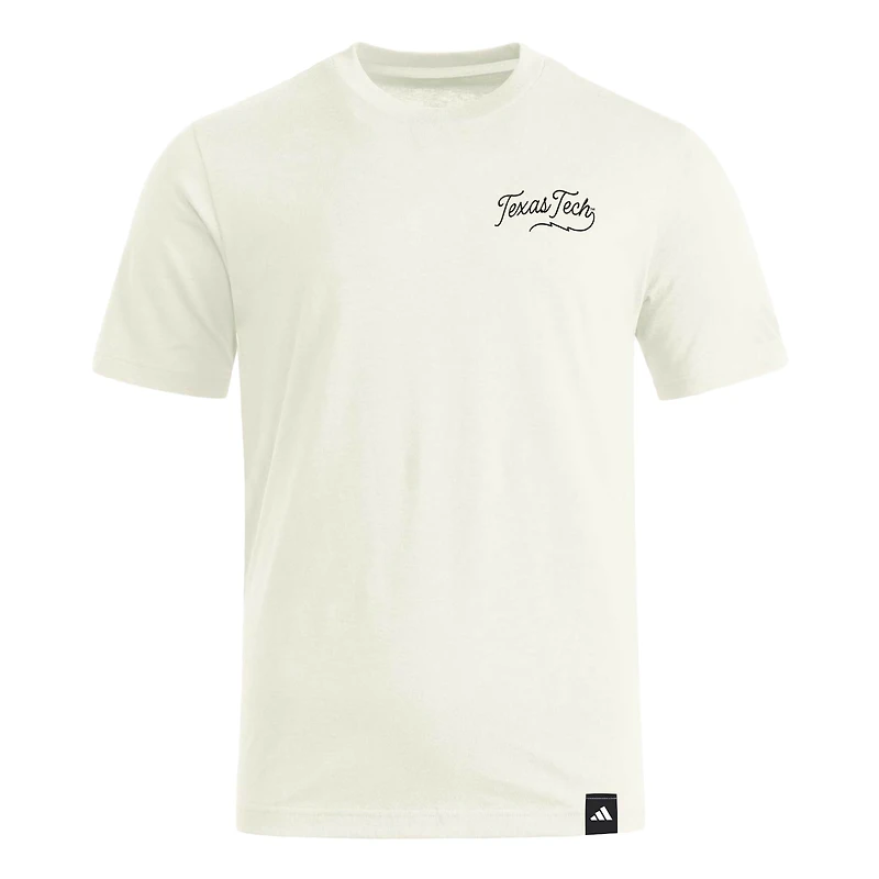 T-shirt adidas Elevated Fan pour homme, couleur naturelle, Texas Tech Red Raiders