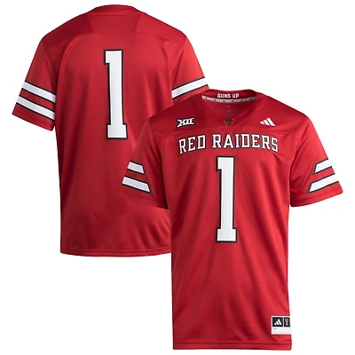 Men's adidas #1 Red Texas Tech Raiders Premier Jersey