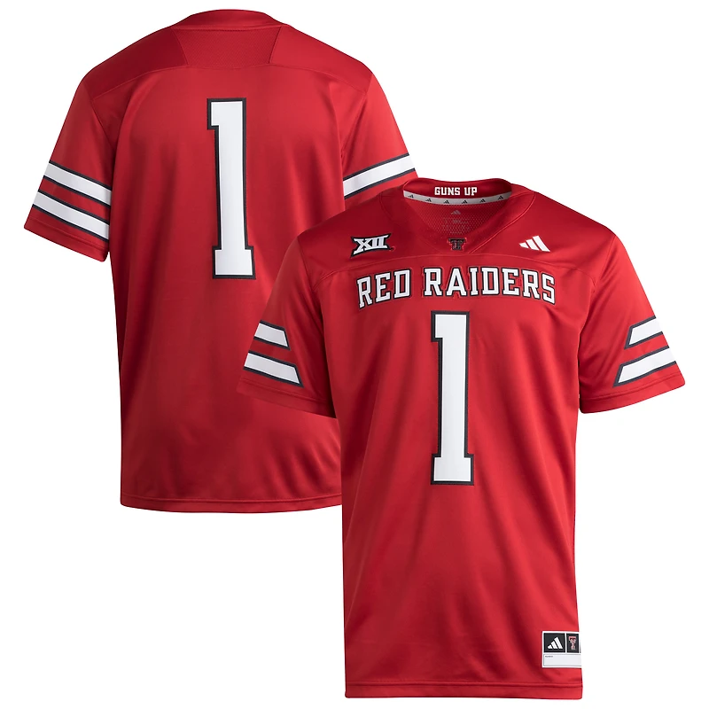 Men's adidas #1 White Texas Tech Red Raiders Premier Jersey