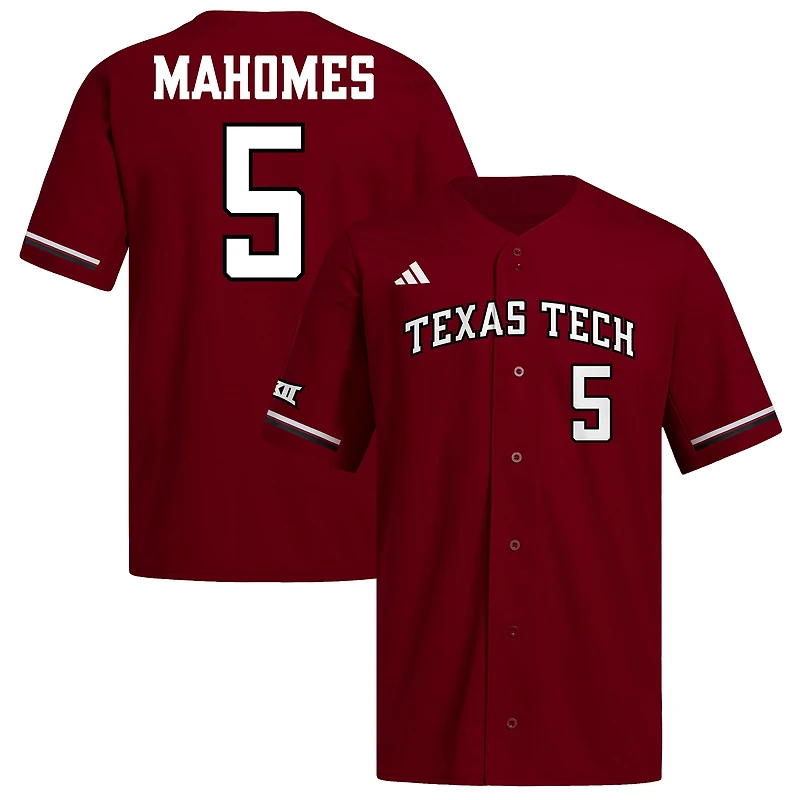Men's adidas Patrick Mahomes Red Texas Tech Raiders Replica Baseball Jersey