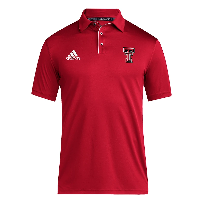 Polo adidas rouge Texas Tech Red Raiders 2024 Coaches AEROREADY pour homme