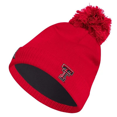 Men's adidas Red Texas Tech Red Raiders 2024 Sideline COLD.RDY Cuffed Knit Hat with Pom