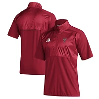 Men's adidas Red Texas Tech Raiders 2024 Sideline Raglan AEROREADY Short Sleeve Half-Zip Jacket