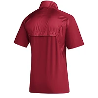 Men's adidas Red Texas Tech Raiders 2024 Sideline Raglan AEROREADY Short Sleeve Half-Zip Jacket